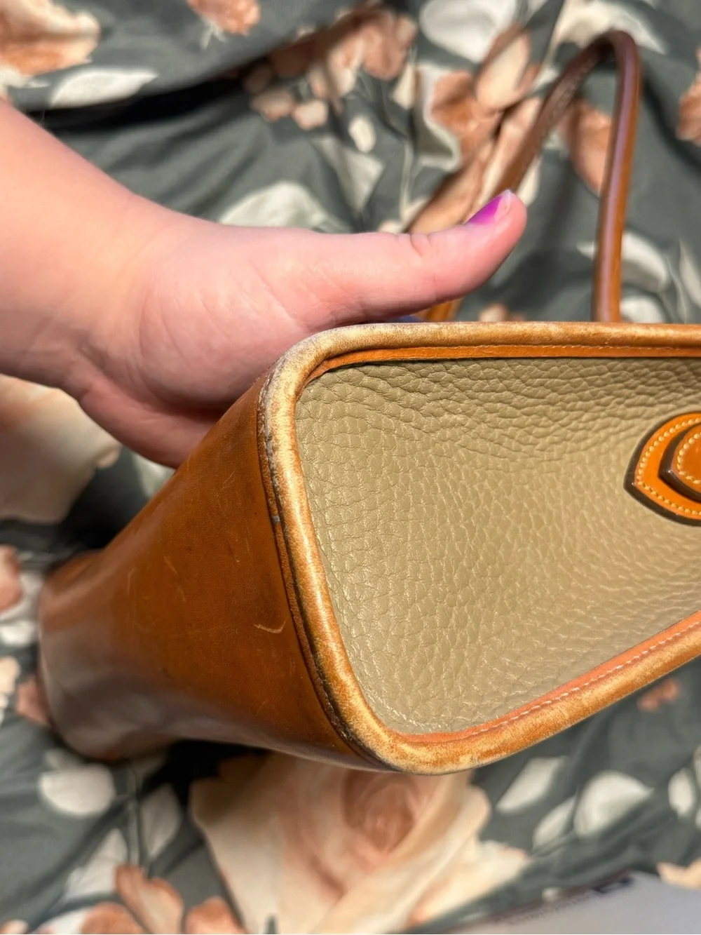 Vintage Dooney & Bourke All Weather Leather Handbag Tote Purse